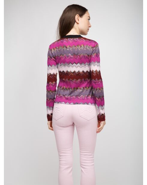 Cardigan à boutons Faëlis nuances de rouge multiples