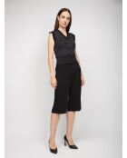 Gilet Éliowen paillettes argentées sur fond noir