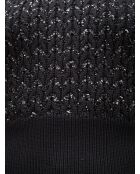 Gilet Éliowen paillettes argentées sur fond noir