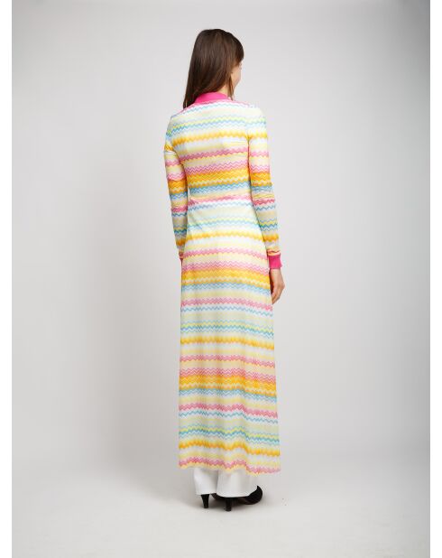 Robe gilet longue Vanys chevron lumineux multicolore