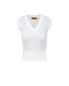 Gilet Nayelis paillettes argentées sur fond blanc