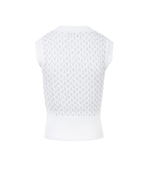 Gilet Nayelis paillettes argentées sur fond blanc
