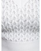 Gilet Nayelis paillettes argentées sur fond blanc