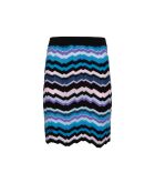 Mini jupe Lorysia multicolore sur base bleue