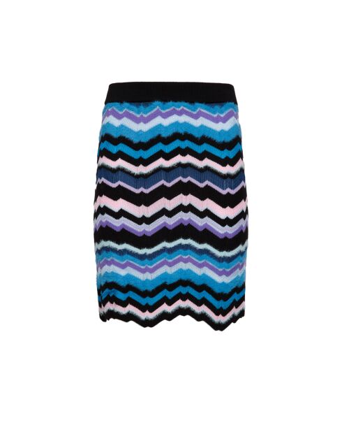 Mini jupe Lorysia multicolore sur base bleue