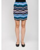 Mini jupe Lorysia multicolore sur base bleue