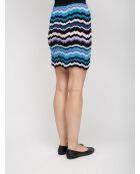 Mini jupe Lorysia multicolore sur base bleue