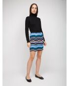 Mini jupe Lorysia multicolore sur base bleue