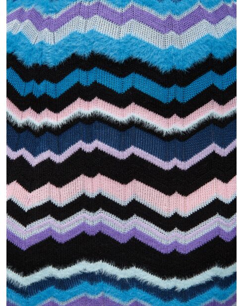 Mini jupe Lorysia multicolore sur base bleue