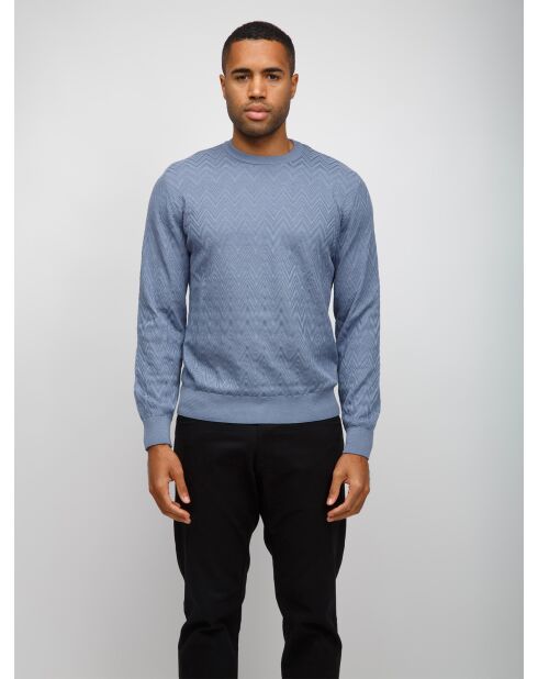 Pull à col rond Jalyne tons bleu clair