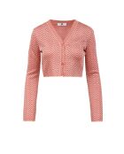 Cardigan à boutons Sybèle rayures aux tons rouges