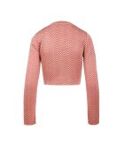 Cardigan à boutons Sybèle rayures aux tons rouges