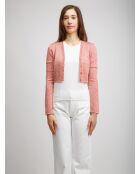 Cardigan à boutons Sybèle rayures aux tons rouges