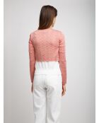 Cardigan à boutons Sybèle rayures aux tons rouges