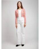 Cardigan à boutons Sybèle rayures aux tons rouges