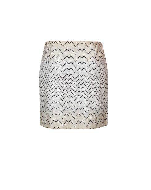 Mini jupe Ysandre tons foncés beige et blanc