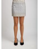 Mini jupe Ysandre tons foncés beige et blanc