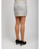 Mini jupe Ysandre tons foncés beige et blanc