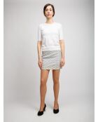 Mini jupe Ysandre tons foncés beige et blanc