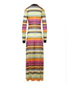 Robe gilet longue Wélya chevron foncé multicolore