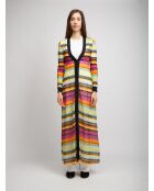 Robe gilet longue Wélya chevron foncé multicolore