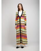 Robe gilet longue Wélya chevron foncé multicolore
