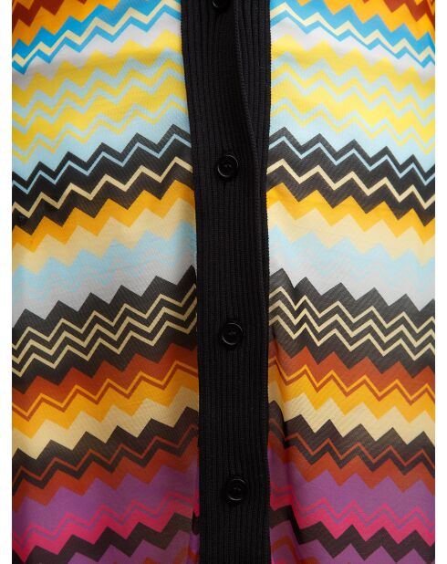 Robe gilet longue Wélya chevron foncé multicolore