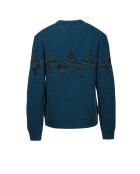 Pull à col rond Yloria tons pétrole et verts