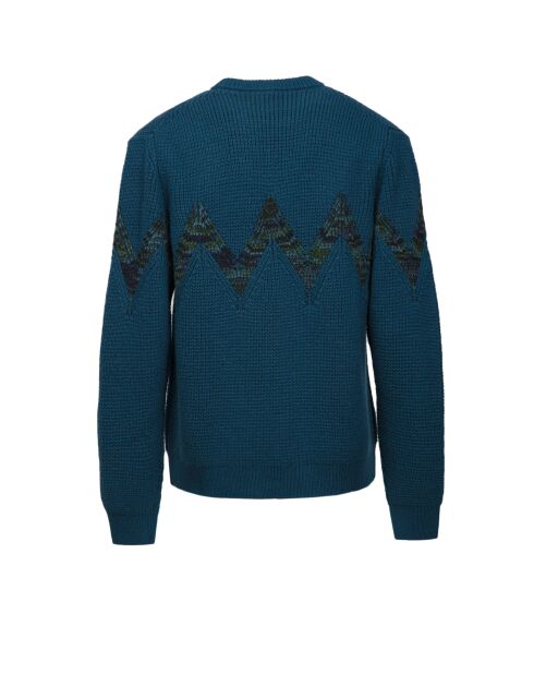 Pull à col rond Yloria tons pétrole et verts