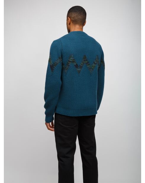 Pull à col rond Yloria tons pétrole et verts