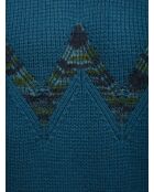 Pull à col rond Yloria tons pétrole et verts