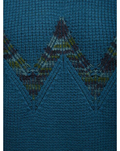 Pull à col rond Yloria tons pétrole et verts