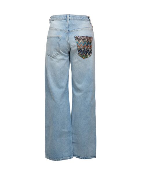 Pantalon à 5 poches Delyra base bleue avec des tons de gris