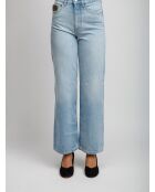 Pantalon à 5 poches Delyra base bleue avec des tons de gris