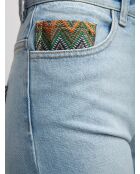 Pantalon à 5 poches Delyra base bleue avec des tons de gris