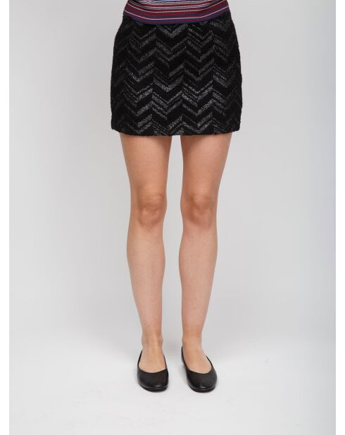 Mini jupe Kaelune noir et argent