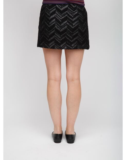 Mini jupe Kaelune noir et argent