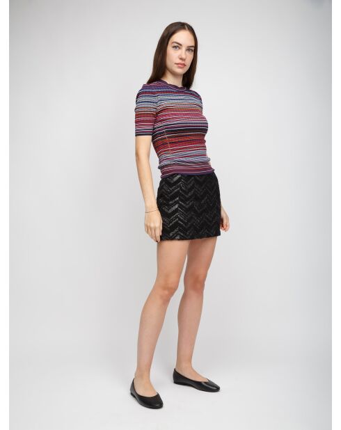 Mini jupe Kaelune noir et argent