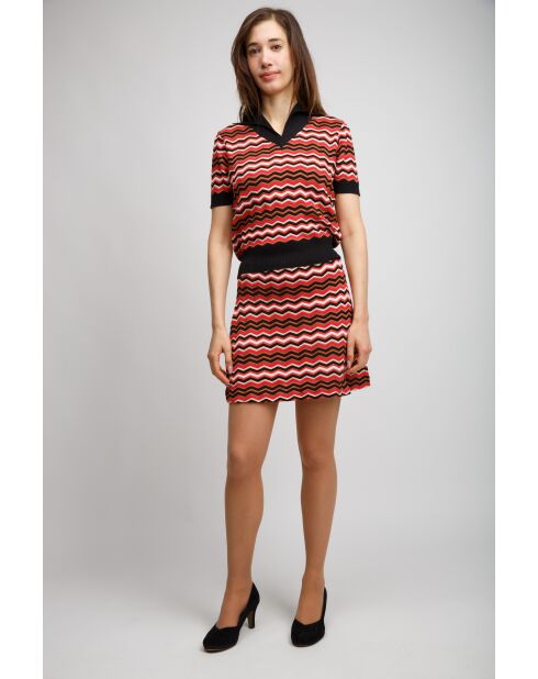 Mini jupe Orianeis base noire multicolore