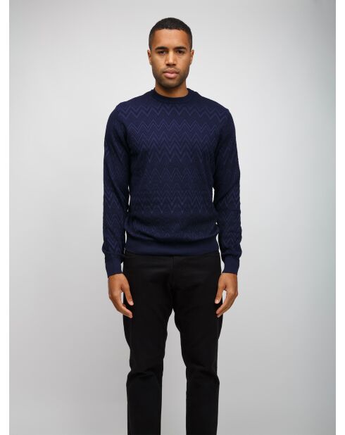 Pull à col rond Brisélia tons bleus