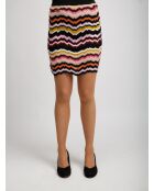 Mini jupe Melyone multicolore sur base rose