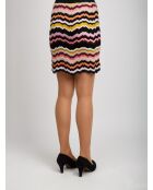 Mini jupe Melyone multicolore sur base rose