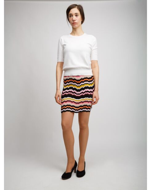 Mini jupe Melyone multicolore sur base rose