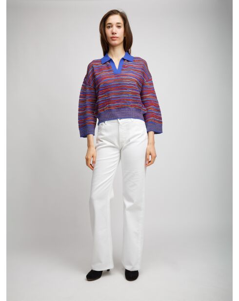 Pull-over Ambrine multicolore violet, rouge, bleu, gris
