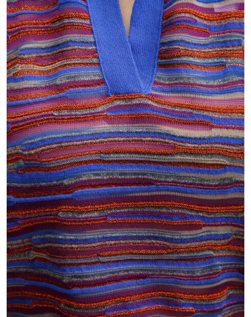Pull-over Ambrine multicolore violet, rouge, bleu, gris
