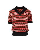 Pull à col en v Norélys base noire multicolore