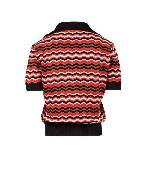 Pull à col en v Norélys base noire multicolore