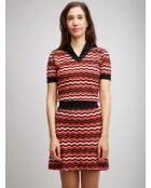 Pull à col en v Norélys base noire multicolore