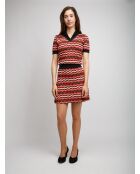 Pull à col en v Norélys base noire multicolore