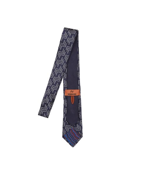 Cravate  Auguste Bleu marine/ blanc